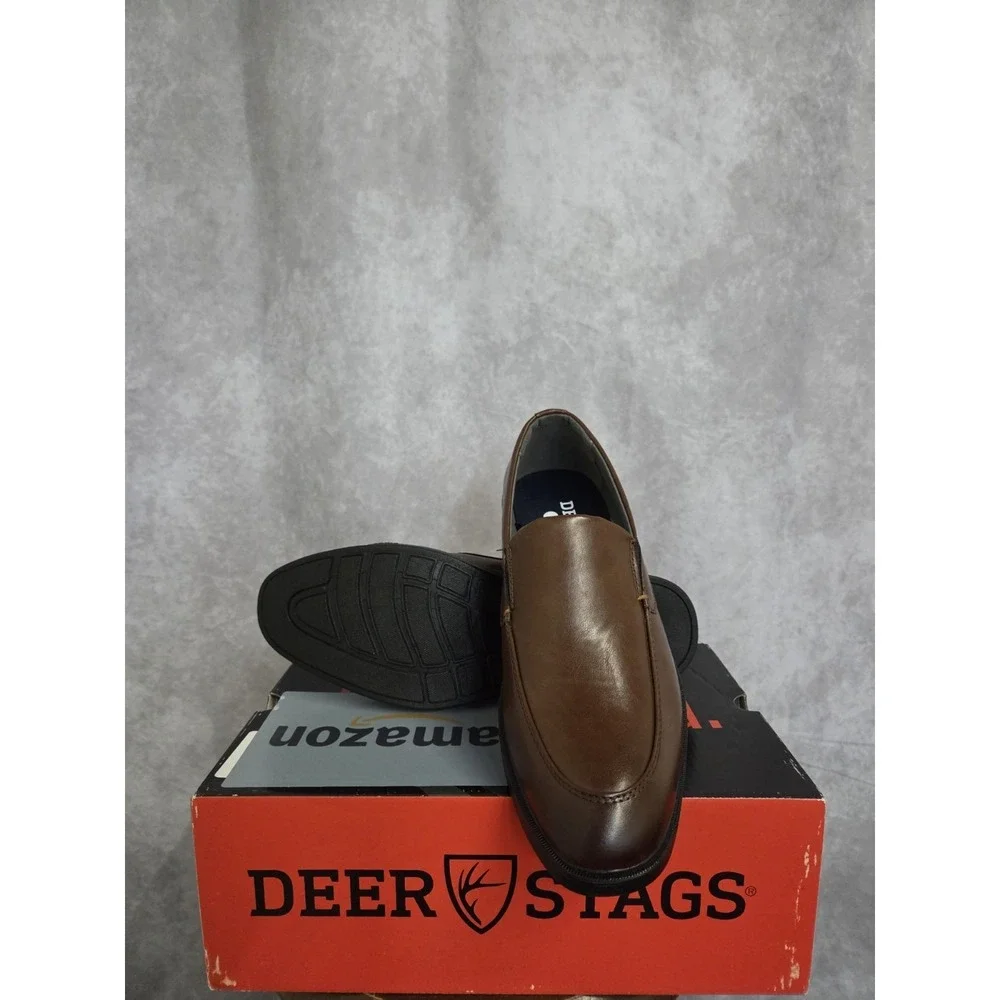 Deer Stags Refine Men's Size‎ 8W – Brown Vega Slip-On Dress Loafers (#D31)